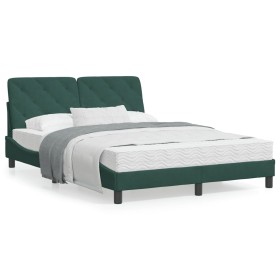 Bett mit dunkelgrüner Samtmatratze 140x200 cm von vidaXL, Betten und Lattenroste - Ref: Foro24-3208661, Preis: 403,60 €, Raba...
