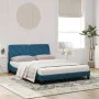 Bett mit blauer Samtmatratze 160x200 cm von vidaXL, Betten und Lattenroste - Ref: Foro24-3208668, Preis: 400,80 €, Rabatt: %