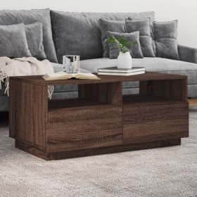 Coffee table with LED lights oak brown 90x49x40 cm by vidaXL, Coffee table - Ref: Foro24-839839, Price: 101,16 €, Discount: %