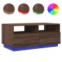 Couchtisch mit LED-Leuchten Eiche braun 90x49x40 cm von vidaXL, Couchtisch - Ref: Foro24-839839, Preis: 101,16 €, Rabatt: %