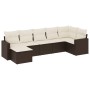 7-teiliges Gartensofa-Set mit braunen PE-Rattan-Kissen von vidaXL, Modulare Sofas für den Außenbereich - Ref: Foro24-3251620,...