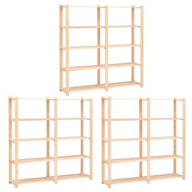 Regal 5 Ebenen 3 Einheiten massives Kiefernholz 500 kg von vidaXL, Industrieregale - Ref: Foro24-3051110, Preis: 336,99 €, Ra...