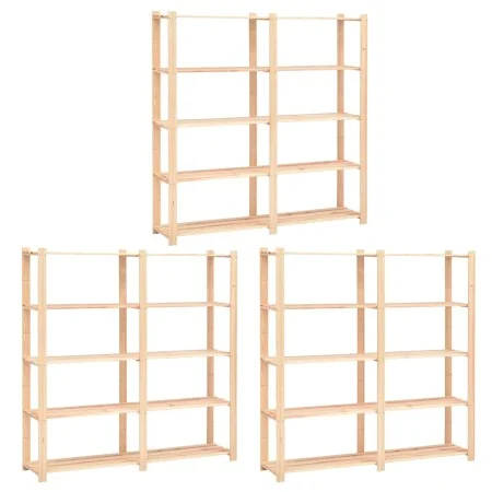 Regal 5 Ebenen 3 Einheiten massives Kiefernholz 500 kg von vidaXL, Industrieregale - Ref: Foro24-3051110, Preis: 330,09 €, Ra...
