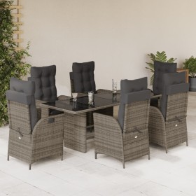 Garten-Essgruppe 7-teilig und graue synthetische Rattankissen von vidaXL, Gartensets - Ref: Foro24-3213121, Preis: 925,35 €, ...