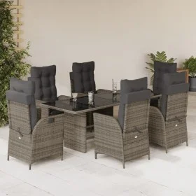Garten-Essgruppe 7-teilig und graue synthetische Rattankissen von vidaXL, Gartensets - Ref: Foro24-3213121, Preis: 987,76 €, ...