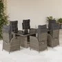 Set comedor jardín 7 pzas y cojines ratán sintético gris de vidaXL, Conjuntos de jardín - Ref: Foro24-3213121, Precio: 988,24...