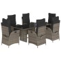 Garden dining set 7 pieces and gray synthetic rattan cushions by vidaXL, Garden sets - Ref: Foro24-3213121, Price: 924,91 €, ...