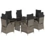 Set comedor jardín 7 pzas y cojines ratán sintético gris de vidaXL, Conjuntos de jardín - Ref: Foro24-3213121, Precio: 988,24...