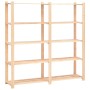 Estantería 5 niveles 3 unidades madera pino maciza 500 kg