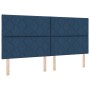 Estructura de cama con cabecera Azul 200 x 200 cm tela