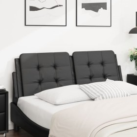 Cabecero de cama acolchado cuero sintético negro 120 cm