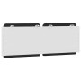 Cabecero de cama acolchado cuero sintético negro blanco 140 cm