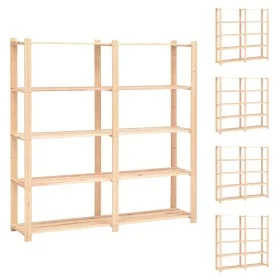 5-level shelf, 5 units, solid pine wood, 500 kg by vidaXL, Industrial shelving - Ref: Foro24-3051111, Price: 611,56 €, Discou...