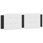 Cabecero de cama acolchado cuero sintético blanco negro 160 cm