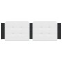 Cabecero de cama acolchado cuero sintético blanco negro 160 cm