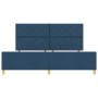 Estructura de cama con cabecera Azul 200 x 200 cm tela