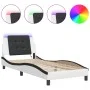 Bettgestell mit LED schwarz-weißem Kunstleder 90x200 cm von vidaXL, Betten und Lattenroste - Ref: Foro24-3214088, Preis: 142,...
