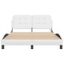Estructura cama con luces LED cuero sintético blanco 120x200 cm de vidaXL, Camas y somieres - Ref: Foro24-3214097, Precio: 19...