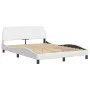 Bed frame with LED lights white synthetic leather 120x200 cm by vidaXL, Beds and slatted bases - Ref: Foro24-3214097, Price: ...
