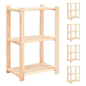 Shelving 3 levels 5 units solid pine wood 150 kg by vidaXL, Industrial shelving - Ref: Foro24-3051123, Price: 201,61 €, Disco...