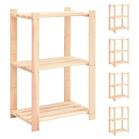Shelving 3 levels 5 units solid pine wood 150 kg by vidaXL, Industrial shelving - Ref: Foro24-3051123, Price: 201,61 €, Disco...