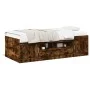 Tumbona con cajones madera ingeniería roble ahumado 90x190 cm de vidaXL, Camas y somieres - Ref: Foro24-3280255, Precio: 179,...