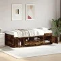 Tumbona con cajones madera ingeniería roble ahumado 90x190 cm de vidaXL, Camas y somieres - Ref: Foro24-3280255, Precio: 179,...