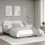 Bed frame with LED lights white synthetic leather 140x190 cm by vidaXL, Beds and slatted bases - Ref: Foro24-3214104, Price: ...
