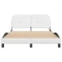Bed frame with LED lights white synthetic leather 140x190 cm by vidaXL, Beds and slatted bases - Ref: Foro24-3214104, Price: ...