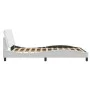 Bed frame with LED lights white synthetic leather 140x190 cm by vidaXL, Beds and slatted bases - Ref: Foro24-3214104, Price: ...