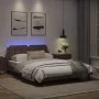 Bed frame with LED lights brown synthetic leather 140x200 cm by vidaXL, Beds and slatted bases - Ref: Foro24-3214112, Price: ...