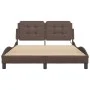 Bed frame with LED lights brown synthetic leather 140x200 cm by vidaXL, Beds and slatted bases - Ref: Foro24-3214112, Price: ...