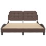 Estructura cama con luces LED cuero sintético marrón 140x200 cm de vidaXL, Camas y somieres - Ref: Foro24-3214112, Precio: 22...