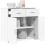 White engineered wood sideboard 79x38x80 cm by vidaXL, Sideboards - Ref: Foro24-840520, Price: 110,10 €, Discount: %