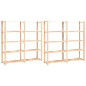Shelving 5 levels 2 units solid pine wood 500 kg by vidaXL, Industrial shelving - Ref: Foro24-3051109, Price: 225,86 €, Disco...