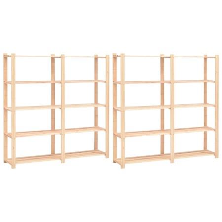 Estantería 5 niveles 2 unidades madera pino maciza 500 kg de vidaXL, Estanterías industriales - Ref: Foro24-3051109, Precio: ...