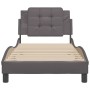 Bed frame with headboard gray synthetic leather 90x190 cm by vidaXL, Beds and slatted bases - Ref: Foro24-3208152, Price: 139...
