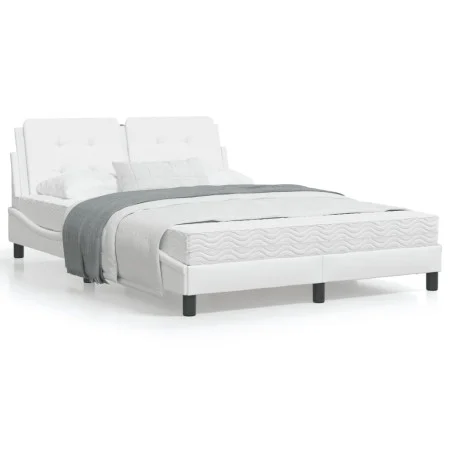 White synthetic leather headboard bed frame 120x200 cm by vidaXL, Beds and slatted bases - Ref: Foro24-3208171, Price: 178,89...