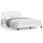 White synthetic leather headboard bed frame 120x200 cm by vidaXL, Beds and slatted bases - Ref: Foro24-3208171, Price: 178,89...