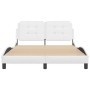 White synthetic leather headboard bed frame 120x200 cm by vidaXL, Beds and slatted bases - Ref: Foro24-3208171, Price: 184,39...
