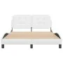 White synthetic leather headboard bed frame 120x200 cm by vidaXL, Beds and slatted bases - Ref: Foro24-3208171, Price: 178,89...