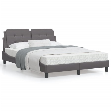 Bettgestell mit Kopfteil aus grauem Kunstleder 120x200cm von vidaXL, Betten und Lattenroste - Ref: Foro24-3208173, Preis: 181...