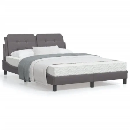 Estructura de cama con cabecero cuero sintético gris 120x200cm de vidaXL, Camas y somieres - Ref: Foro24-3208173, Precio: 178...