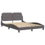 Estructura de cama con cabecero cuero sintético gris 120x200cm de vidaXL, Camas y somieres - Ref: Foro24-3208173, Precio: 178...