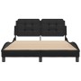 Bed frame with headboard black synthetic leather 140x200cm by vidaXL, Beds and slatted bases - Ref: Foro24-3208184, Price: 18...