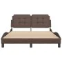 Brown synthetic leather headboard bed frame 140x200 cm by vidaXL, Beds and slatted bases - Ref: Foro24-3208186, Price: 212,26...