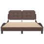 Estructura de cama cabecero cuero sintético marrón 140x200 cm de vidaXL, Camas y somieres - Ref: Foro24-3208186, Precio: 215,...