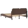 Brown synthetic leather headboard bed frame 140x200 cm by vidaXL, Beds and slatted bases - Ref: Foro24-3208186, Price: 212,26...