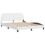 White synthetic leather headboard bed frame 160x200 cm by vidaXL, Beds and slatted bases - Ref: Foro24-3208192, Price: 193,08...