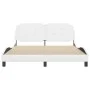 Estructura de cama cabecero cuero sintético blanco 160x200 cm de vidaXL, Camas y somieres - Ref: Foro24-3208192, Precio: 211,...